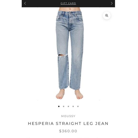 Moussy Vintage Women's Hesperia Straight Leg Denim Jeans, Size 25, Like New - Picture 1 of 9